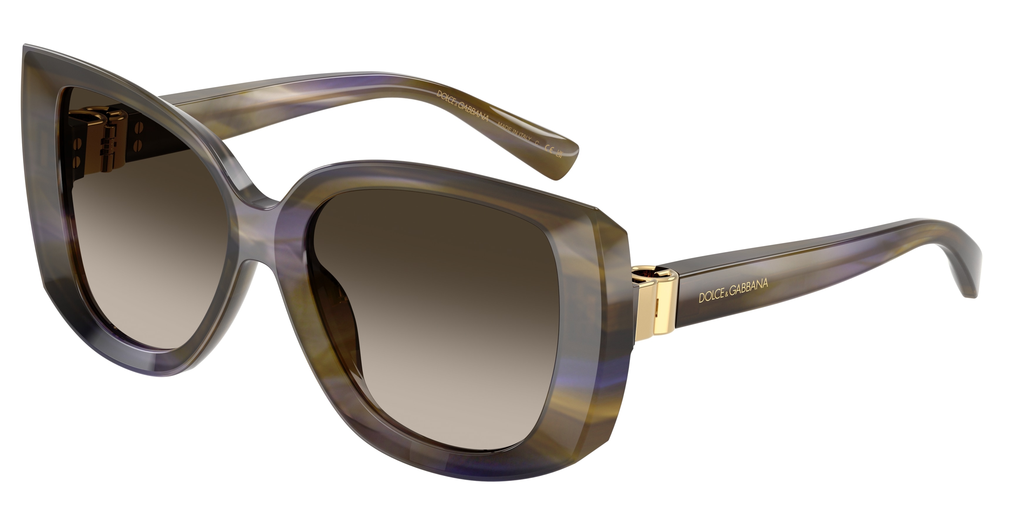 Dolce & Gabbana Damen DG4495 344713 Sonnenbrillen Acetat GrüN Braun Quadratisch Normal Schattiert-image